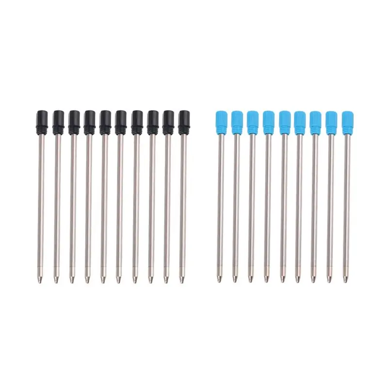 

Y1UB 10pcs Ballpoint Pen Refills Replacement 1.0mm Blue Black Color for School Office Stationery