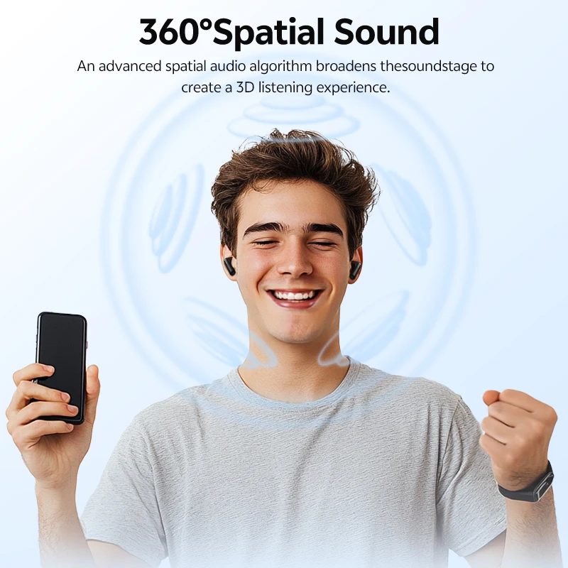 QCY AilyBuds E10 Wireless Earphones Hi-Res Audio with LDAC Codec Headphones Bluetooth 5.4 Spatial Sound TWS Earbuds 13mm Driver 5