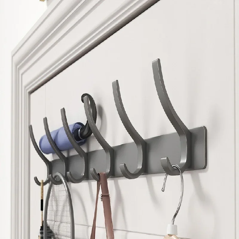 Iron Coat Rack Wall Mount Thickened Space Aluminum Clothe Hook Bathroom Sticky Hook Towel Clothe Wall Hanger Towel Rack self adhesive hooks,wall hanging hook,adhesive hooks