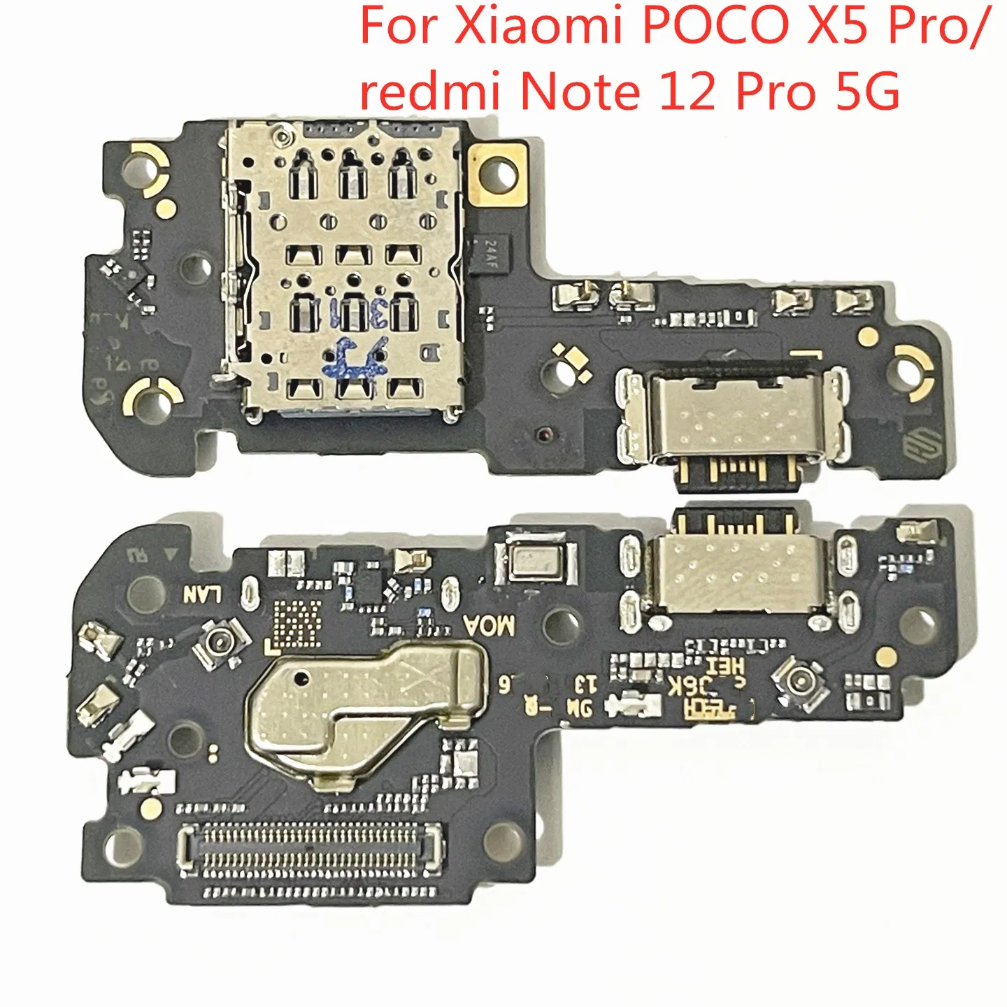 Per Xiaomi Poco X5 Pro/Redmi Note 12 Pro 5G Connettore Dock Di Ricarica Usb Segnale Di Uscita Micphone Slot Per Scheda Sim Scheda Di Ricarica Rapida