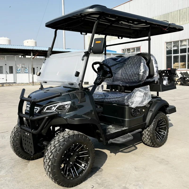 New Gas Power Golf Buggies 2 4 6 seater 300CC 350CC Lifted Off Road Hunting Black Golf Cart