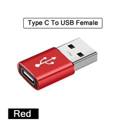 Dual USB 3.0 to Type-C OTG Charger Adapter Connector (Red D 2PCS)