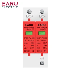 Dual-Pole Surge Protective Device for Solar PV Systems - Lightning Arrester, 500V to 1000V, 20KA to 60KA Capacity
