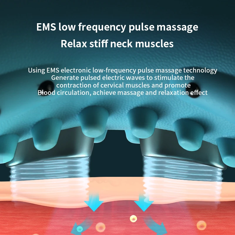EMS Massager Multifunktionale Infrarot Heizung Airbag Hals Traktion Vibration Halswirbelsäule Schulter Unterstützung Entspannen_voghion.com