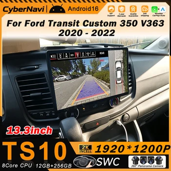 Autoradio Android da 13,3 pollici con navigatore GPS per Ford Transit Custom 350 Transit V363 2020-2022, lettore multimediale video, unità principale.