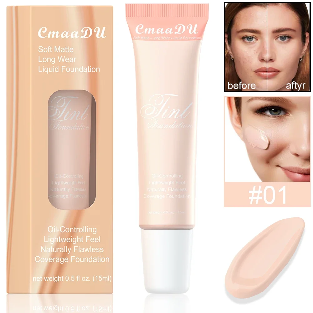 4 Colors Liquid Foundation High Coverage Makeup Base Cream Lasting Concealer BB Cream Matte Finish Waterproof Face Corrector 4