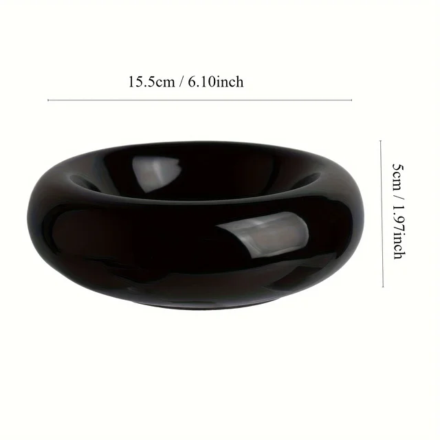 Cat Bowl Ceramic Cat Bowl Dish Pet Bowl Donut Shape Cat Food Bowl Anti-Fall Flip Bowl Non-slip Multiple Colors Shapes Snack Bowl 2