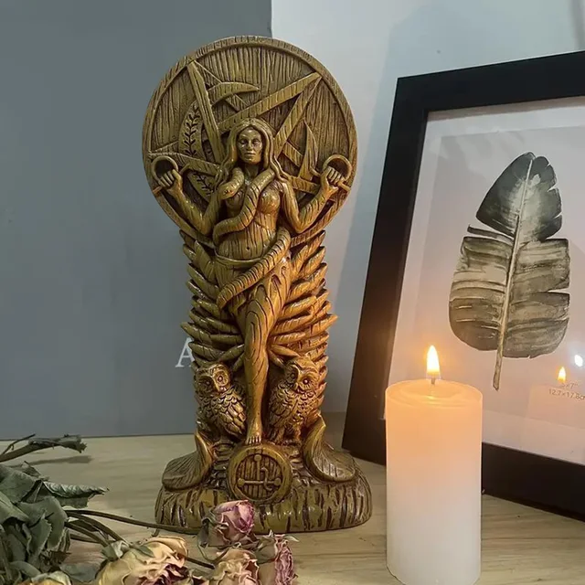 Statue de serpent en résine pour femme, déesse, sorcière, Figurine en résine pour bureau, salon, bureau, décoration de maison, ornement 3