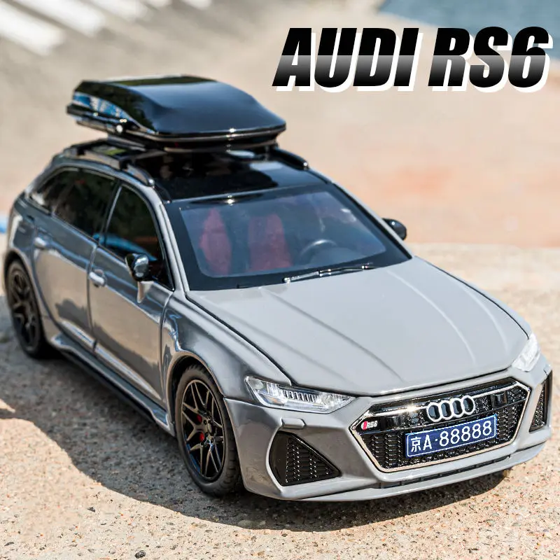 

1/24 Audi RS6 Avant Station Wagon Alloy Car Model Diecast Metal Toy Vehicles Car Model Simulation Sound and Light Kids Toys Gift