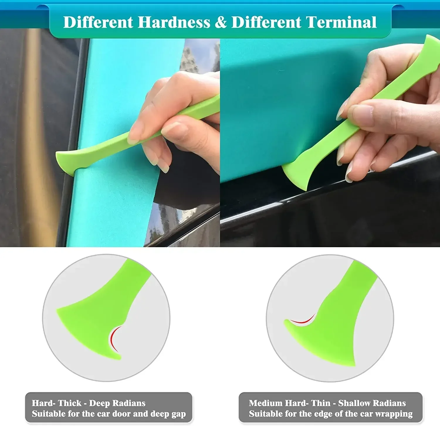 Car Wrap Tool Kit Vinyl Micro Stick Squeegee Window Tinting Corner Scraper Curves Slot Tucking Gap Film Cutter 3Pcs