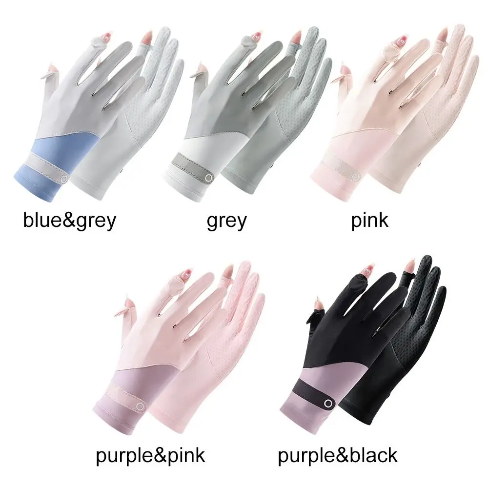 Women Summer Ice Silk Sunscreen Gloves Touch Screen Anti-UV Breathable Non Slip Riding Driving for cycling gloves,sunscreen gloves
