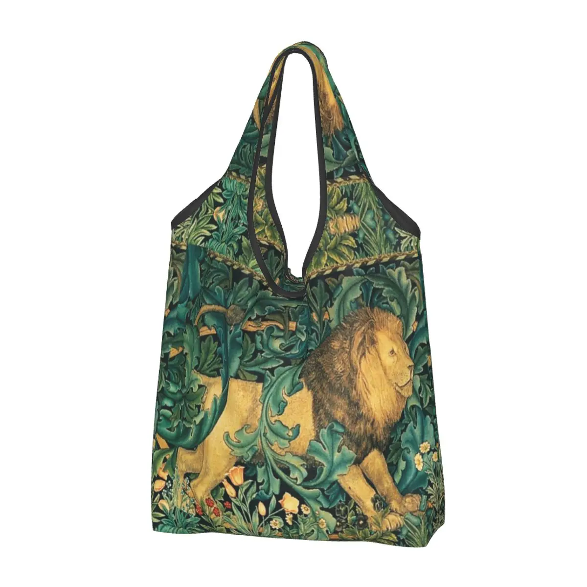 

Reusable William Morris Forest Grocery Bag Foldable Machine Washable Vintage Floral Pattern Shopping Bags Large Eco Storage Bag