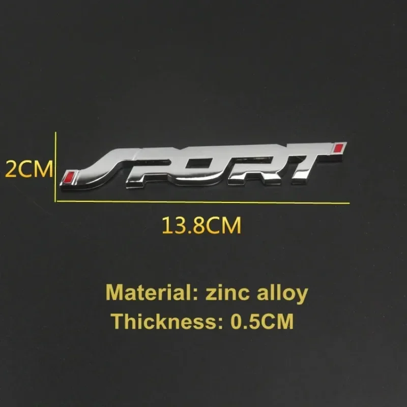 Car Accessories Sticker Styling Metal 3D Chrome Black Auto Car Trunk Racing Sport Word Letter Logo Emblem Badge Decal Sticker