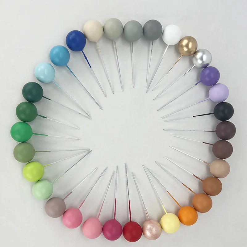 Balls Cake Toppers Boho Birthday Metal Glitter Balls Cake Topper for Baby Shower Wedding Party Cupcake Decorations 20Pcs