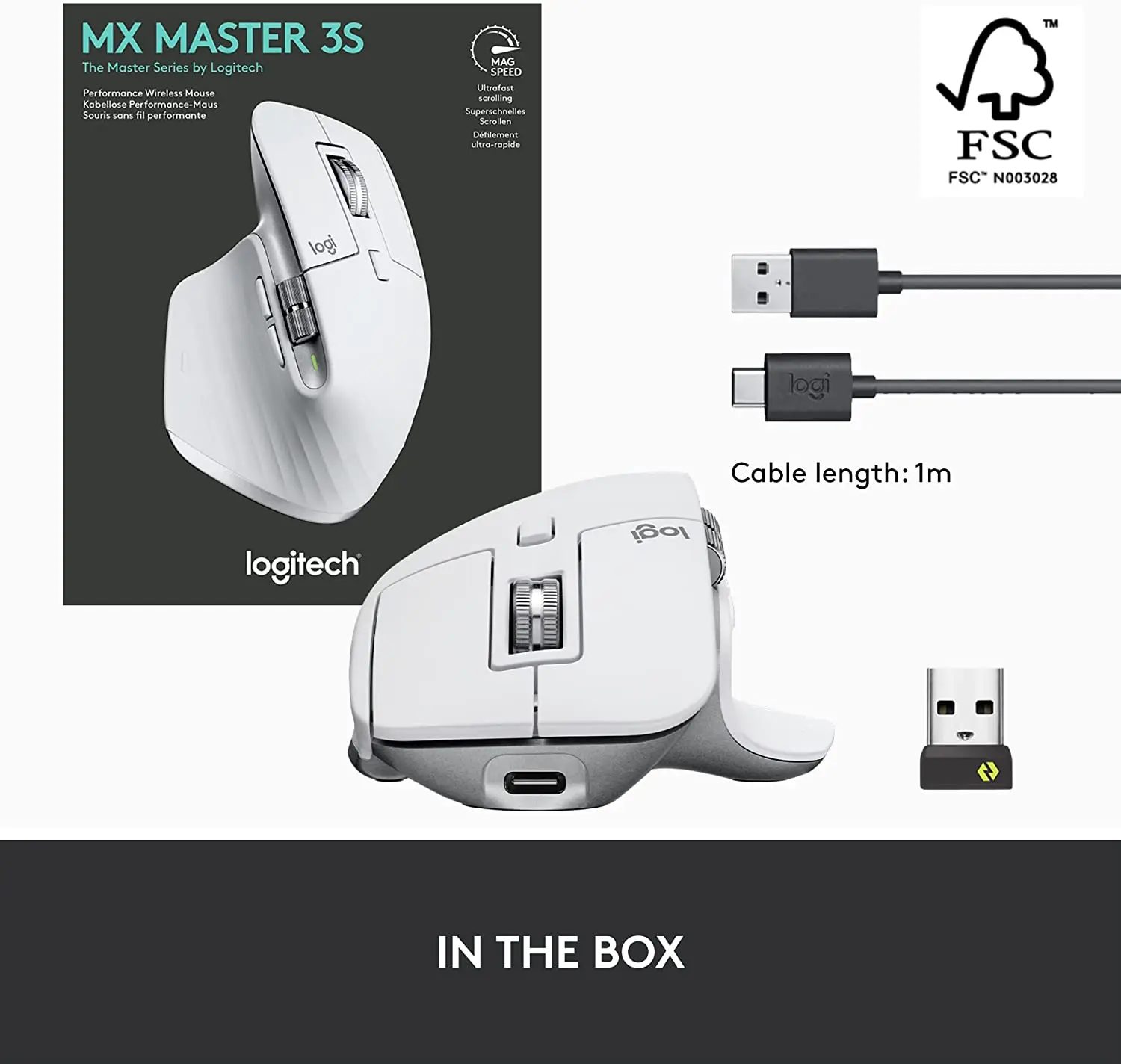 Logitech-mx master 3sワイヤレスパフォーマンスマウス,8k dpi,超高速 