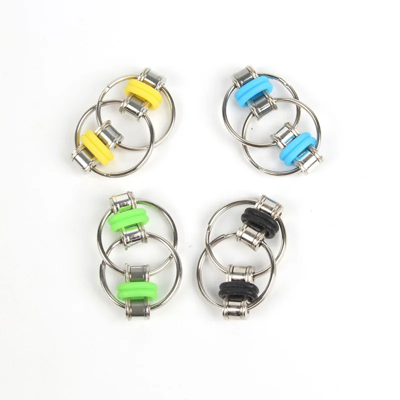 Metal Relief Chain Fidget Toy Autism Anti-stress Toys ADHD Fine Tuning Rotating Key Ring Puzzle Sensory Toys Anti-stress