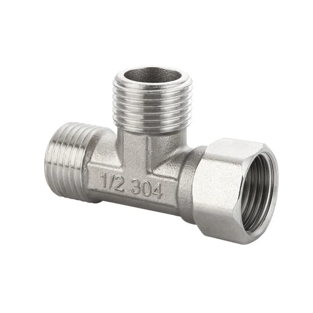 Stainless Steel Diverter Valve Copper T Adapter 3 Way Water Pipe for Shower
