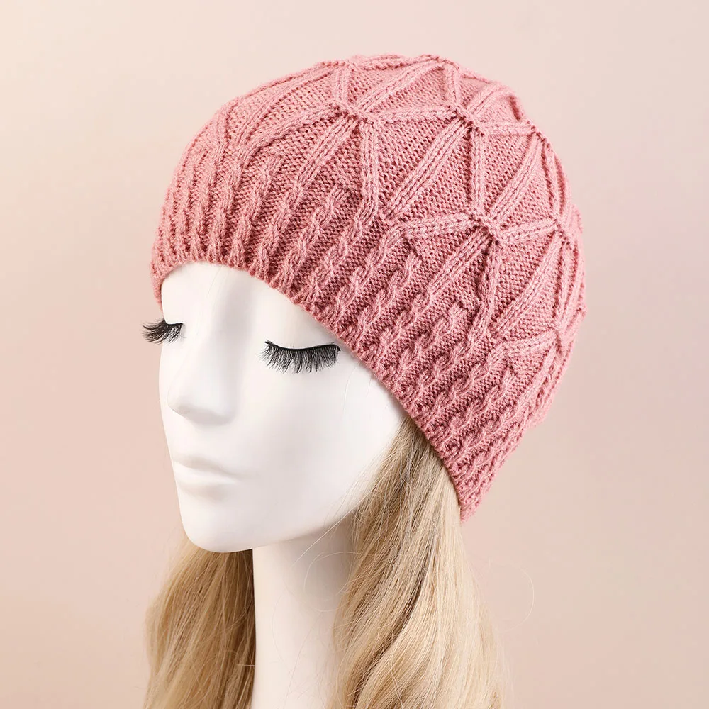 Fashion New Women Beanies Skullies Hat Cap Lady Spring Autumn Winter Solid Knitted Hollow Out Casual Bone Soft Cap Hat For Women 3