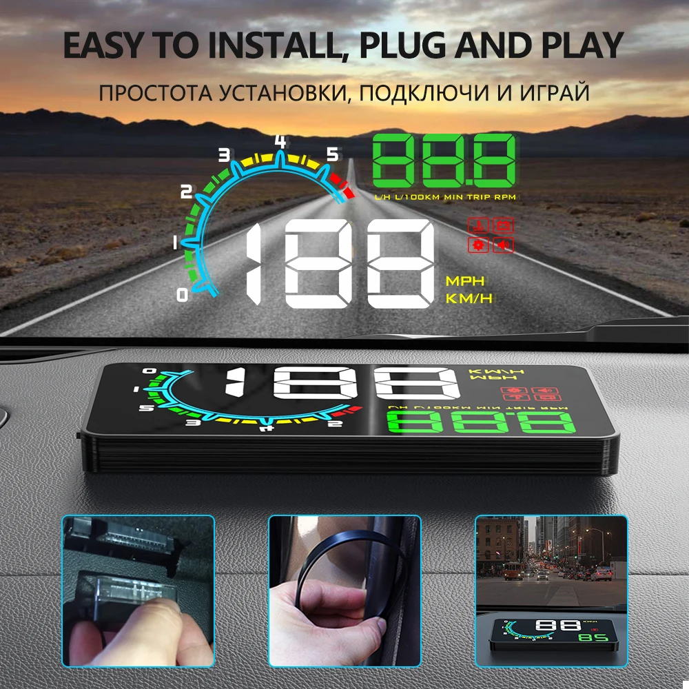 OANA HUD D3000 OBD2 ڵ  ÷,  , ڵ  ׼, LCD ˶  ӵ