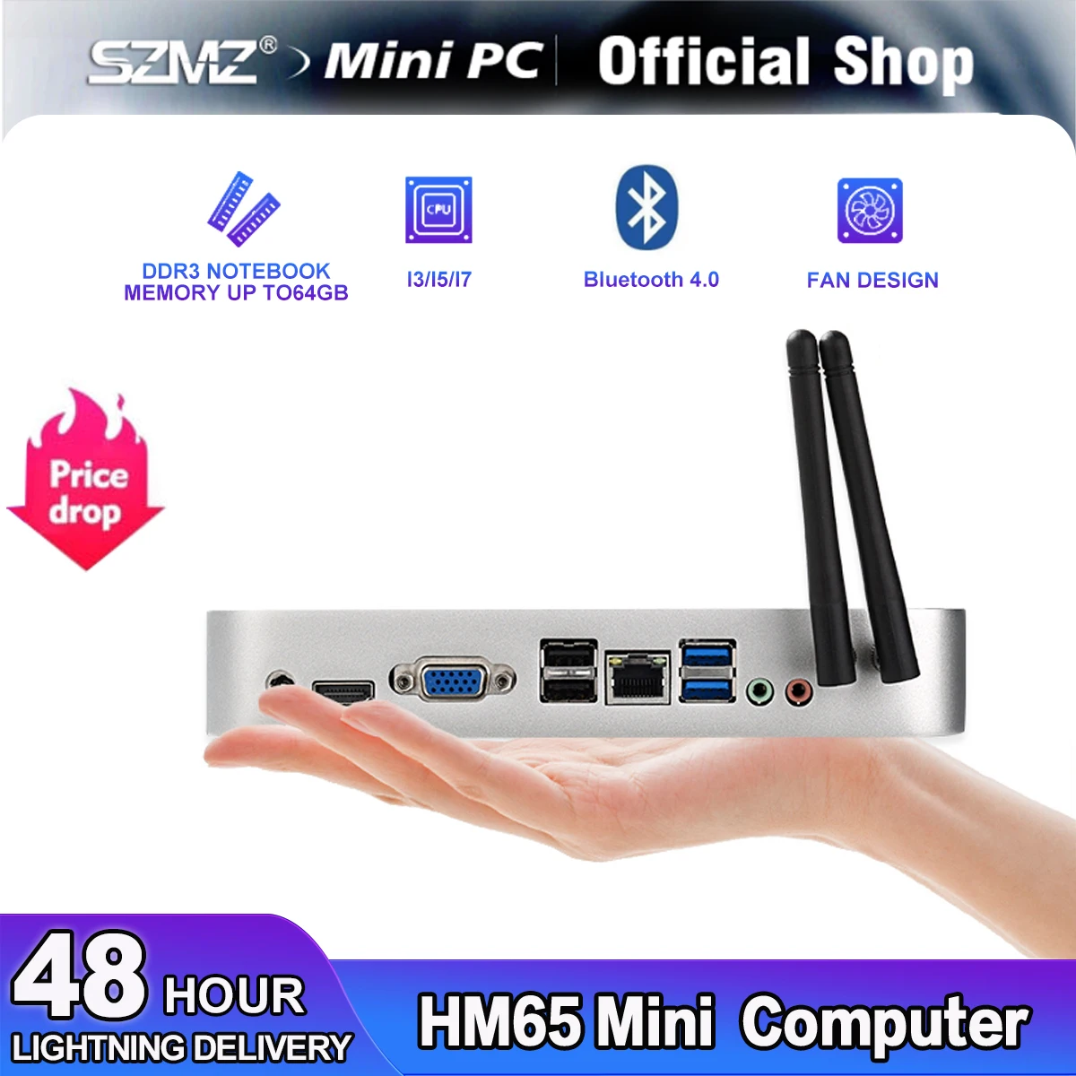 Szmz Mini Pc Originale Core I3 I5 I7 8G 128Gb 256Gb Ssd Supporta Windows 10 4K Hdmi Vga Wifi Gaming Pc Desktop Computer