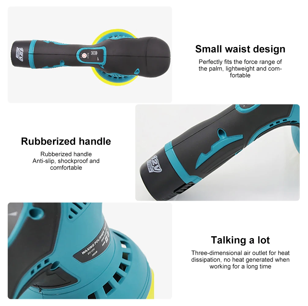 12V Cordless Car Polisher 8 Gears 380W Automotive Electric Waxing Repairing Wireless Sander Polish car polisher