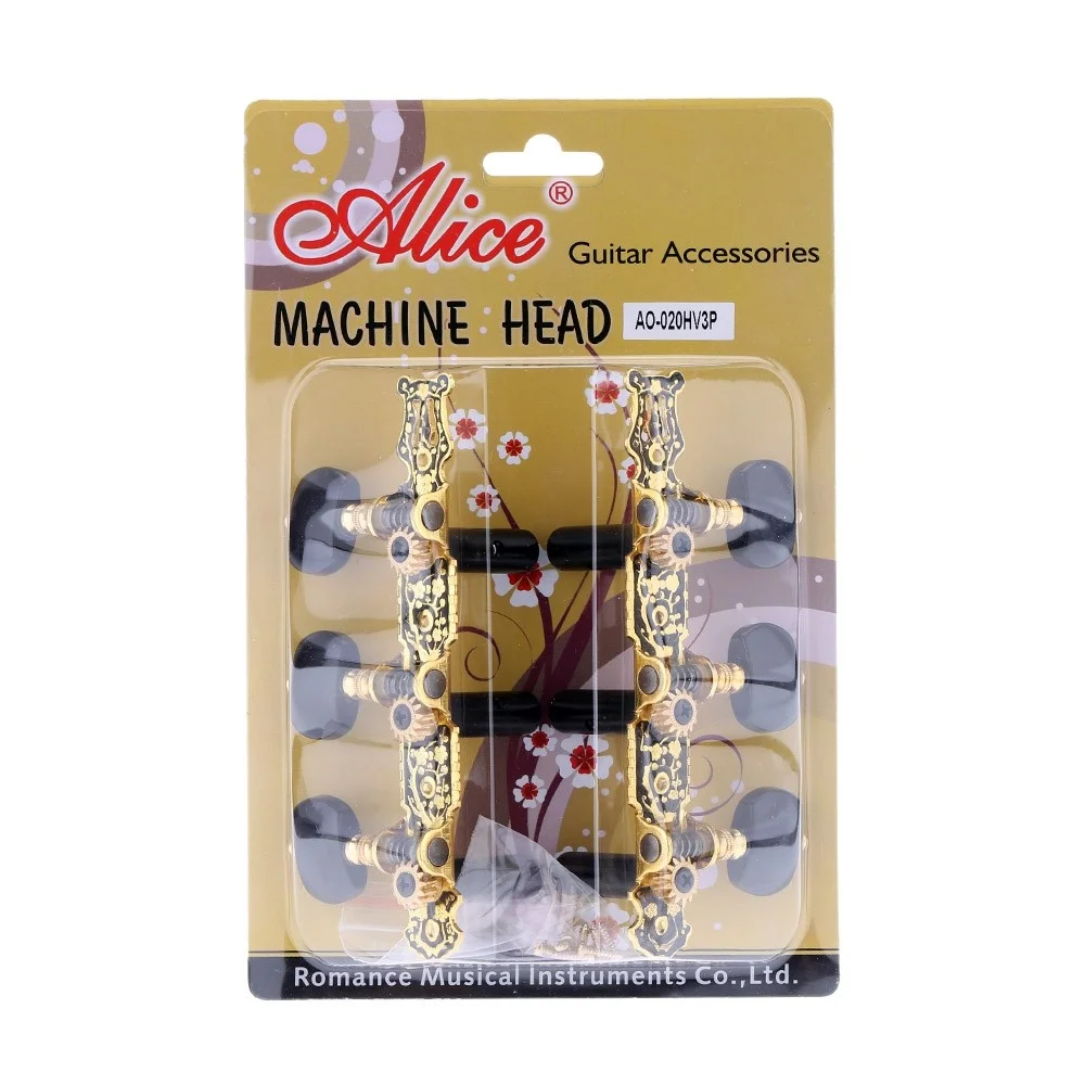 

Classical Guitar Tuning Keys Gold Plated Peg Guitar Tuner Machine Head String Tuners For Classic Folk Guitarra Alice AO-020HV3P