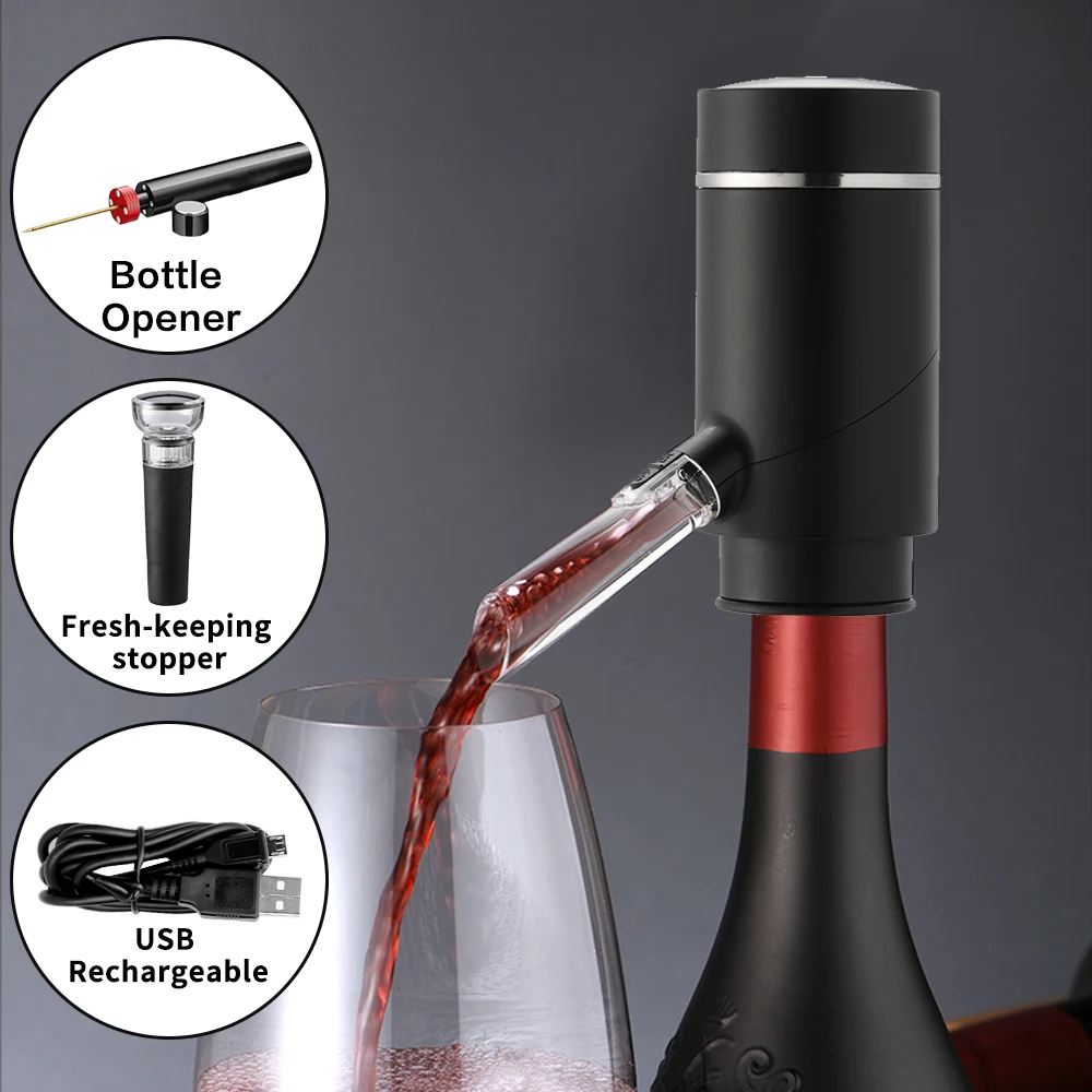 Electric Wine Decanter Dispenser Automatic Wine Aerator Pourer USB
