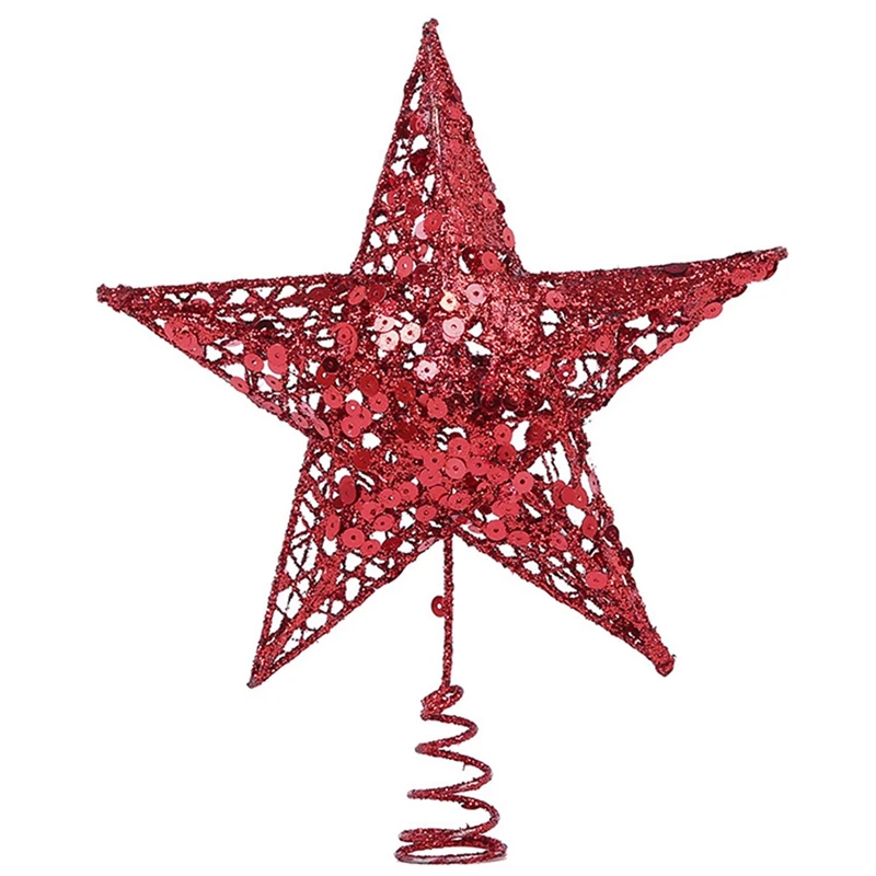 2 Piezas Estrella de Brillo Sombrero de Árbol de Navidad Topper de Copa del Árbol para Decoración de Árbol de Navidad Oro, Plata 