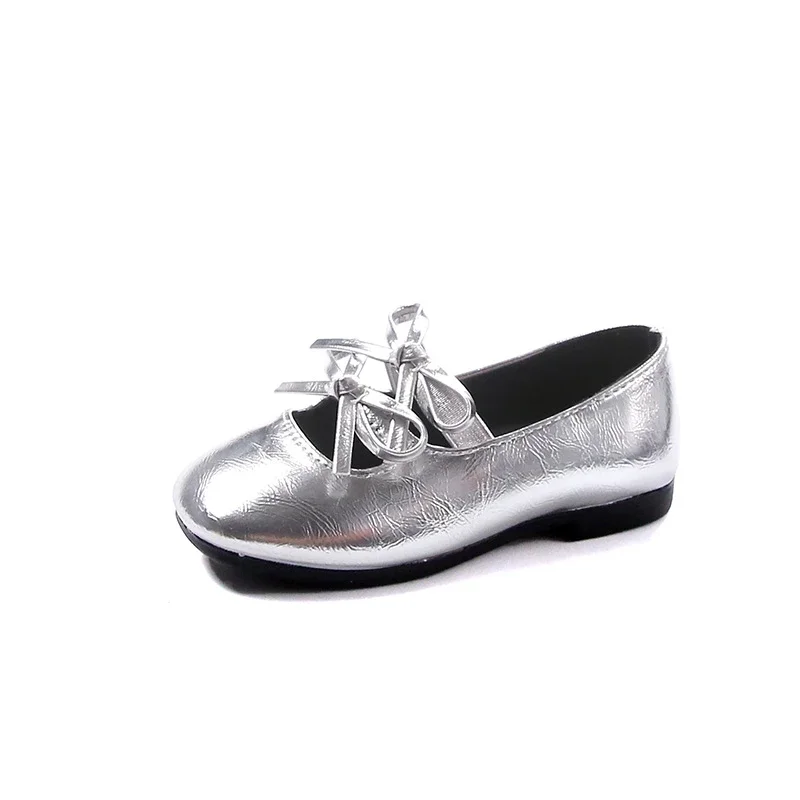 Children Leather Shoes for Girls Autumn New Fashion Princess Style Soft Bottom Sweet Bowtie Dancing Versatile Party Shoes