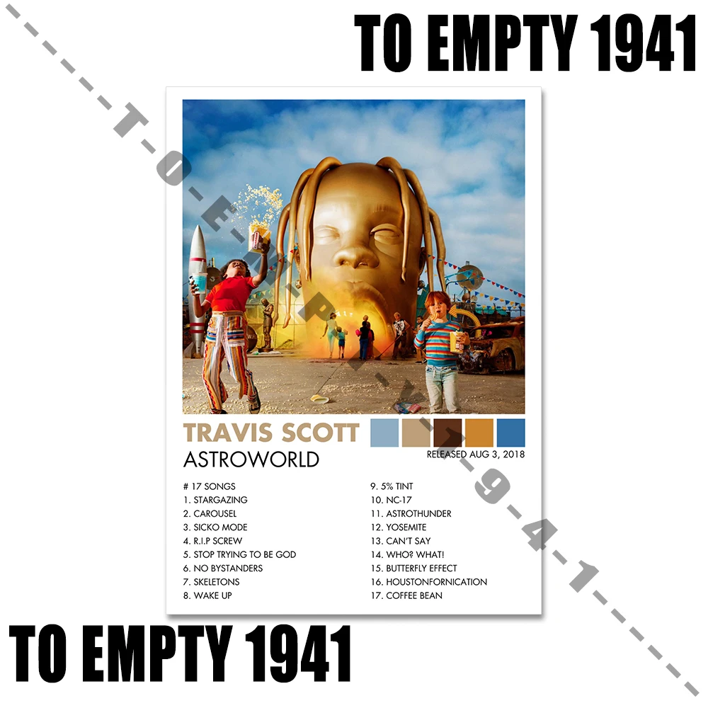 thumbnail image 1 of Póster de portada de álbum de música del cantante de rapero Scott, impresión en lienzo, juego de 3, póster de lienzo Hypebeast, decoración de pared para habitación del hogar con música rap, 1 of 5