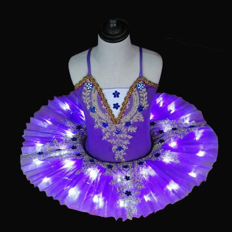 

2022 New Professional Pancake Tutu Ballet Dress For Girls Navy Blue Ballerina Tulle Dance Costume Ballerina Dress Kids Dancewear