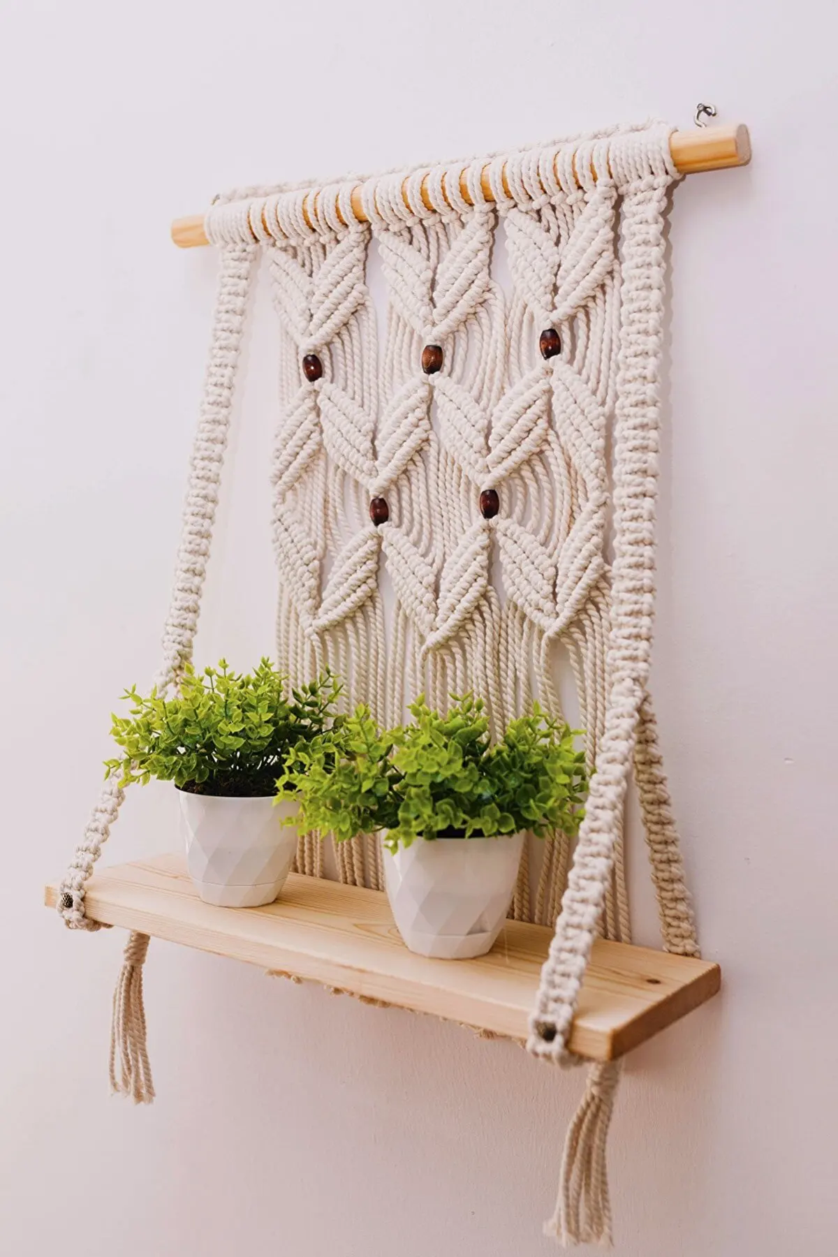 Donna Riutilizzare Preneur Artigianale Decorativo Macrame Wall Art Flower Rack String Hanging Basket Vaso Di Fiori Consegna Veloce