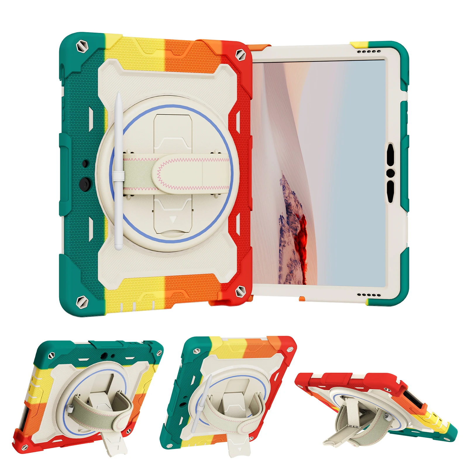 Custodia Per Microsoft Surface Go 1 2 3 10.5 "Cover Protettiva Per Surface Go Cases Funda Cinturino Rotante Per Bambini Sicuro Antiurto