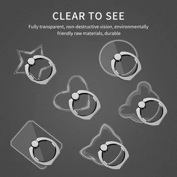 Supporto per supporto per smartphone per telefono cellulare con anello per dito per iPhone X Supporto per anello per telefono trasparente intelligente per cellulare Samsung Supporto per auto 1