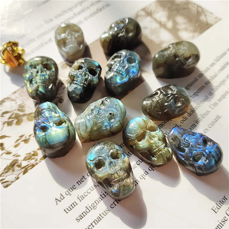 

New High Quality Natural Labradorite Skull American Indian Pendants For Jewelry Making Free Shipping