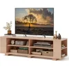 Wood TV Stand for TVs up to 65 Inch Flat Screen, Modern Entertainment Center with 8 Open Shelves, Farmhouse TV Storage Cabinet 1