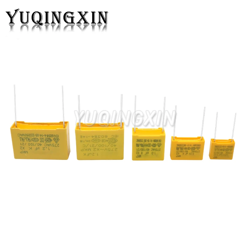 275VAC X2 Safety capacitor 275V 10mm 15mm 22.5mm 27.5mm 0.022UF 0.047UF 0.1UF 0.22UF 0.47UF 0.68UF 1UF Polypropylene film 10pcs safety capacitor polypropylene film capacitor