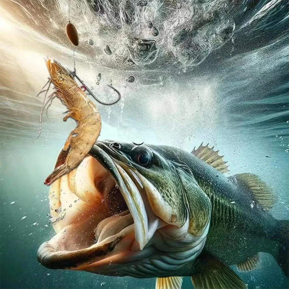 Live Shrimp Fishing Hook Fixed Hooks Portable Barbed Fishhook Carbon Steel Sharp Fishhooks Beach Live Bait Fishing Accessories