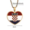 Stainless Steel Croatia Flag Pendant Necklace for Women Men Croatian National Symbol Jewelry 2