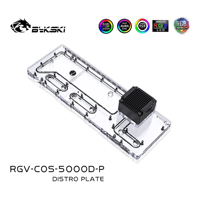 Bykski Acrilico Distro Plate /Board Reservoir Per Custodia Per Computer Corsair 5000D/Sistema Di Raffreddamento Ad Acqua Rgb Light Sync/Combo Ddc Pump