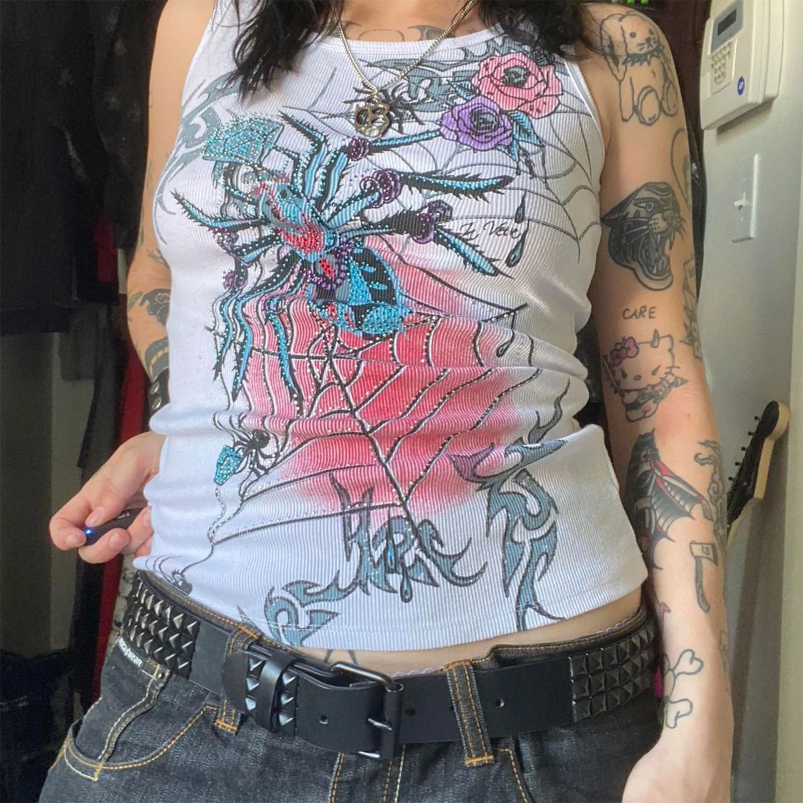 トップス 00s ifsixwasnine shamballa tank top y2k 00s ifsixwasnine shamballa tank top y2k（If Six Was Nine