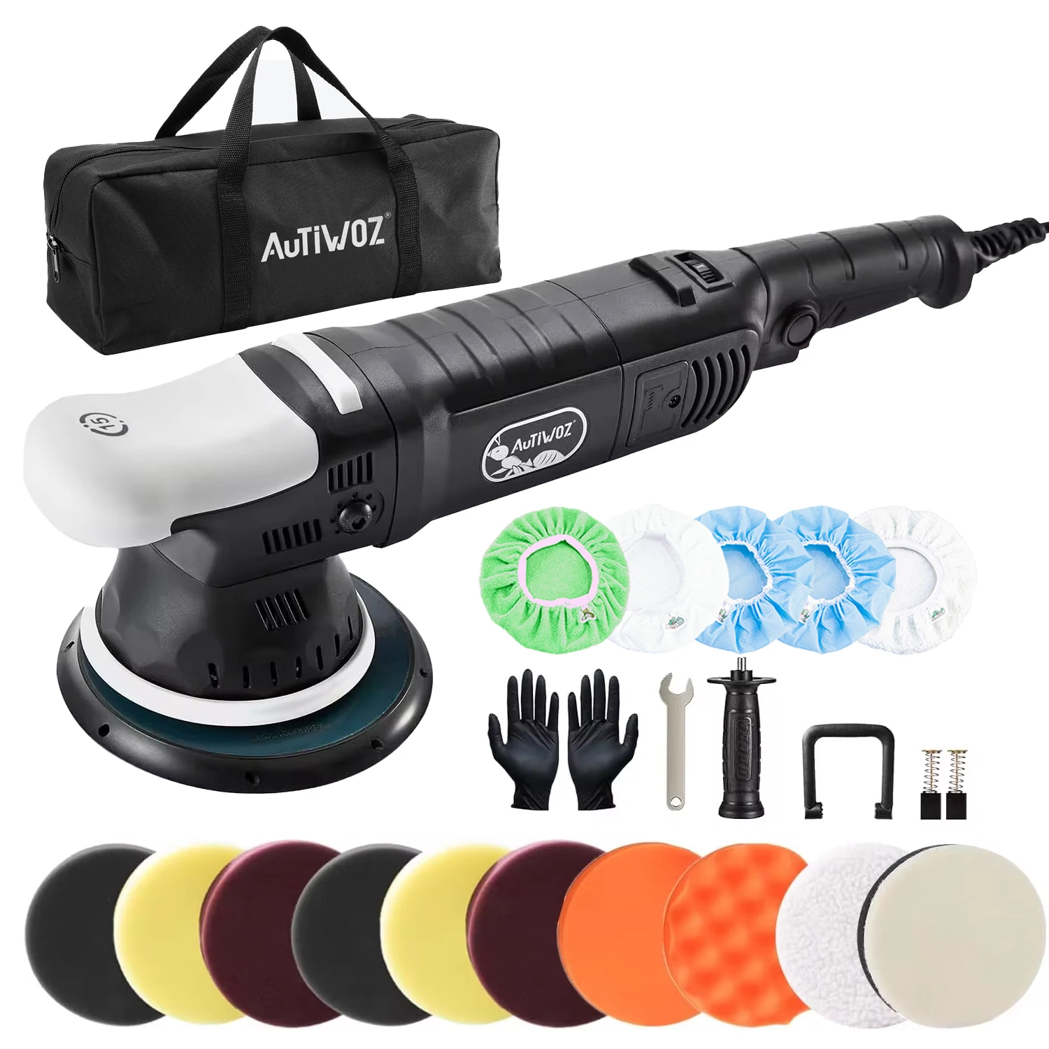AUTIWOZ Car Polisher 6Inch Dual Action Polisher for Car Detailing Random Orbital with 6 Variable Speeds DA car polisher