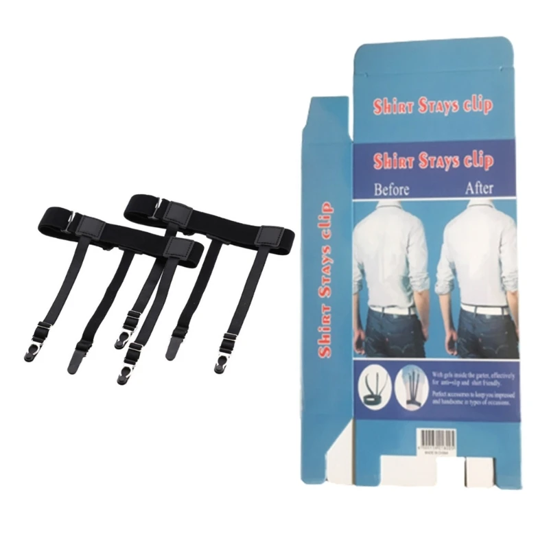 Garter Belt Elastic Garters Leg Garter 1pair Shirt Stays Belt Men Non-slip Locking Clips Shirt Garter Keep Tucked