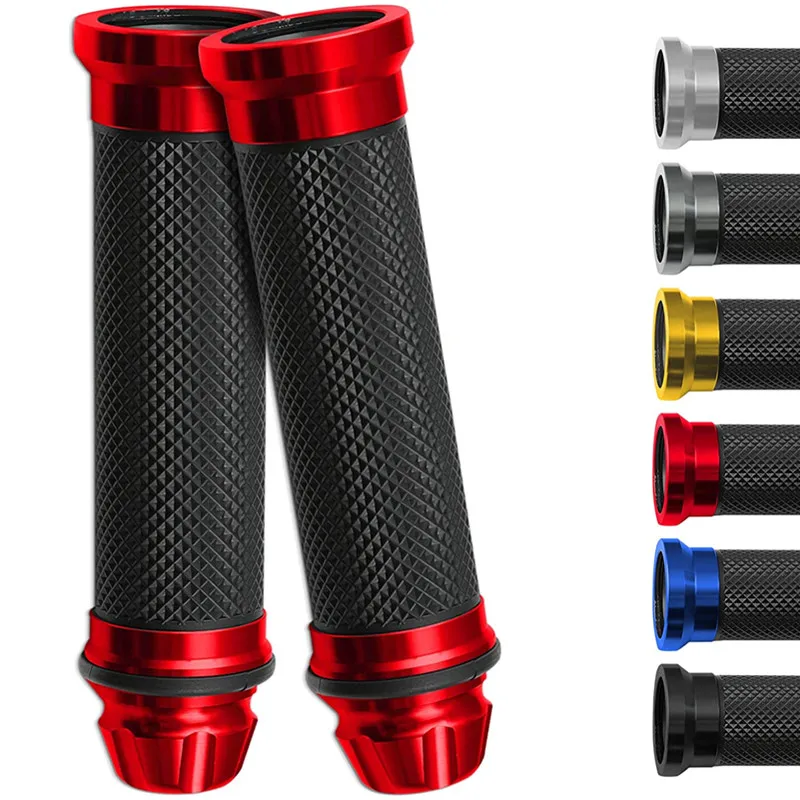 For Universal 22mm 7/8" Motorbike Scooter CNC Handlebar Motorcycle Rubber Handle Bar Hand Grips