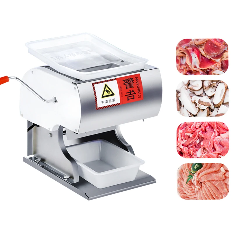 Stainless Steel Electric Meat Slicer Commercial Multi-Function Meat Slicing Machine Dicing Meat Cutter 220V 550W 1PC 5