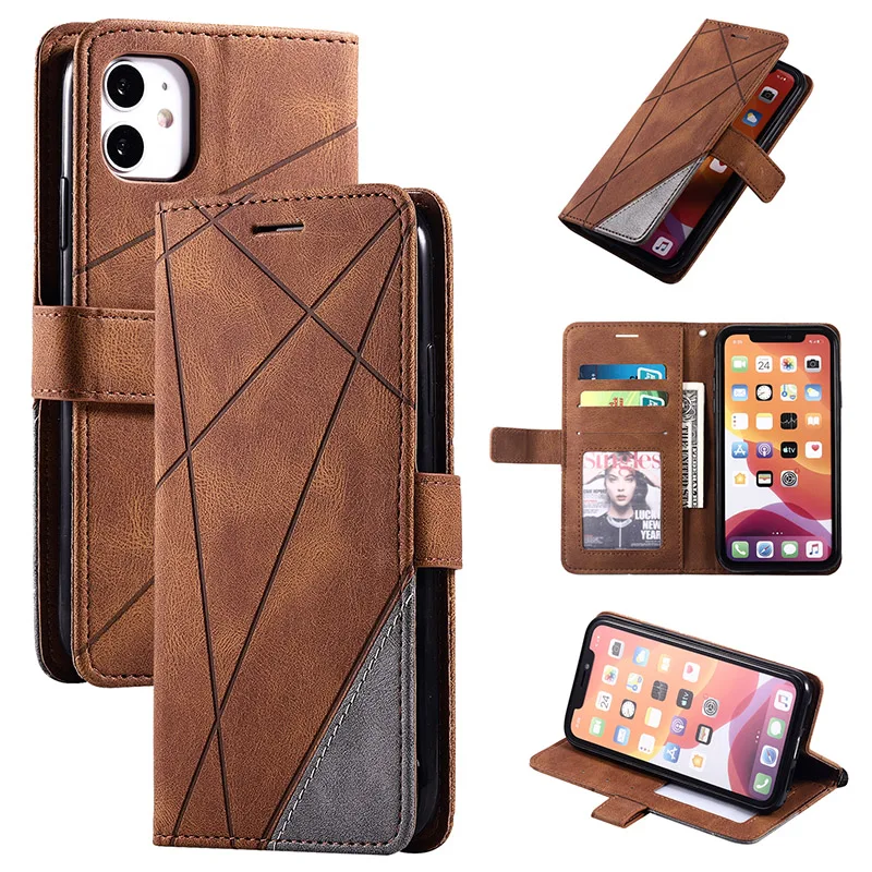 Luxurious Leather Wallet Case with Card Slot and Magnetic Flip Stand