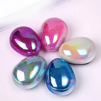 1PC Mini Tangle Hair Brush Egg Round Shape Soft Hairbrush Detangling Hair Brush Hair Styling Hairdressing Comb For Travel