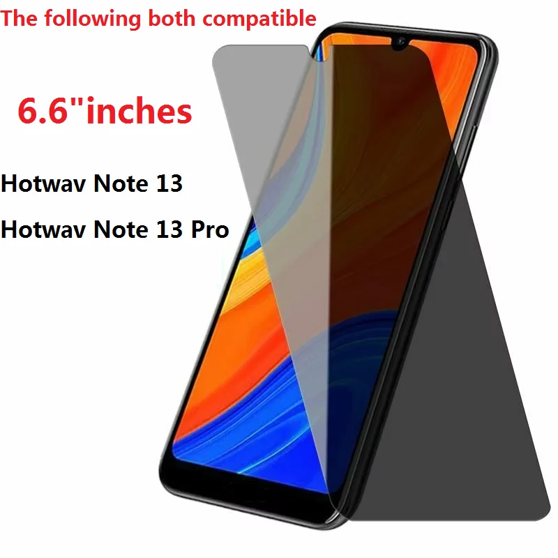 Anti Spy 6.6 "Hotwav Note 13 Pro Ekran Koruyucu Film Gizlilik Temperli Cam