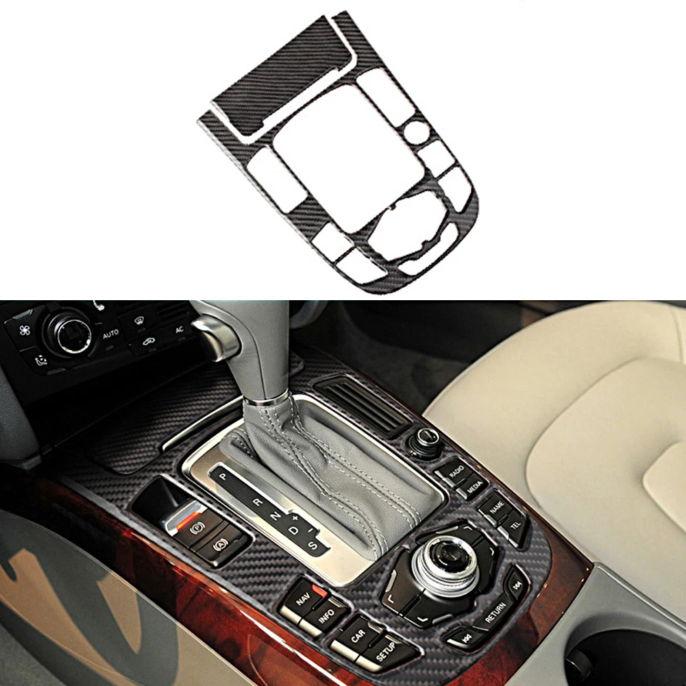 Adatto per Audi A4 B8 2009-2015, rivestimento del portabicchieri per auto, rivestimento del telaio del supporto della tazza dell'acqua della console con motivo in fibra di carbonio, ABS
