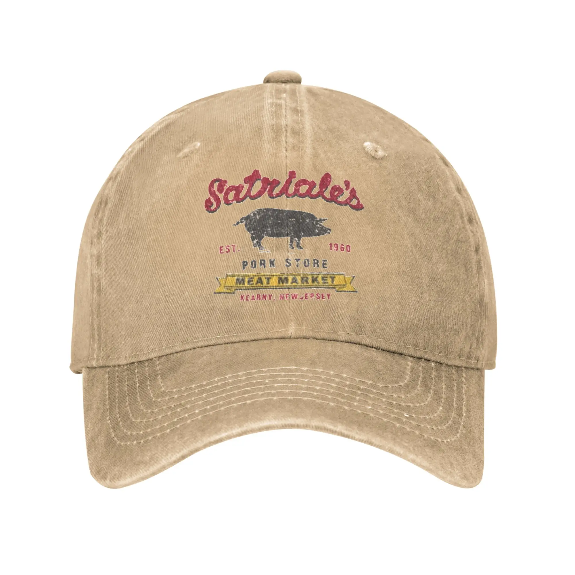 Vintage The Sopranos Distressed-Look Baseballkappe Unisex Distressed-Denim-Sonnenkappe Pork Store Outdoor-Laufmütze Geschenk-Hüte